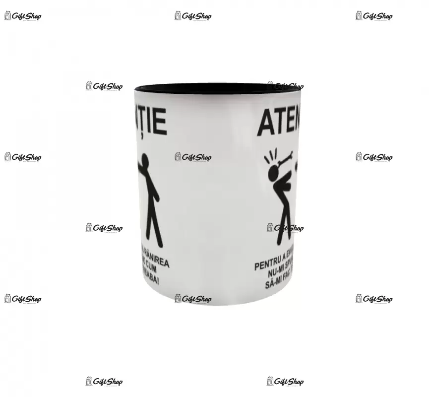 Atentie pentru a evita ranirea, cana ceramica, 330ml, cgs1322