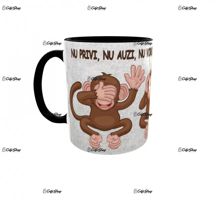 Nu privi, nu auzi, nu vorbi, cana ceramica, 330ml, cgs1332