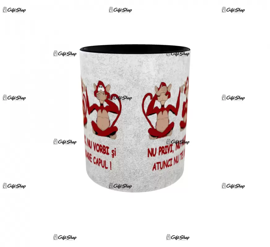 Nu privi, nu auzi, nu vorbi, cana ceramica, 330ml, cgs1333