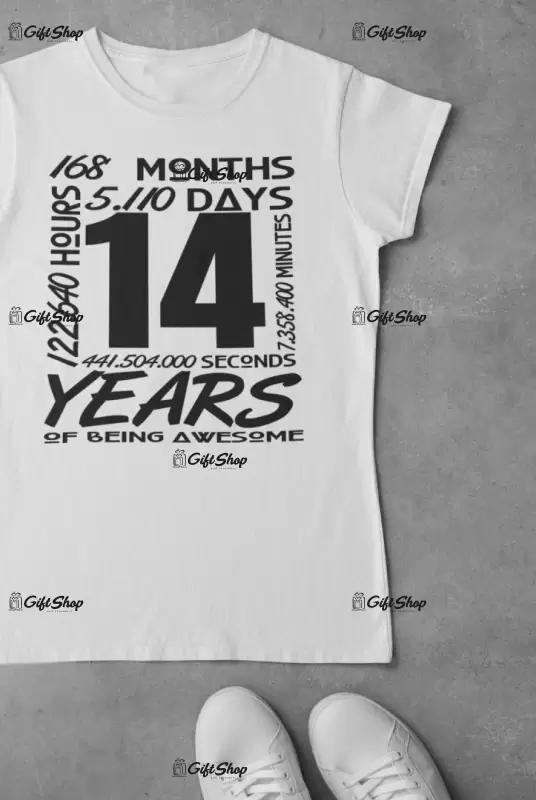 14 years, tricou cu mesaj