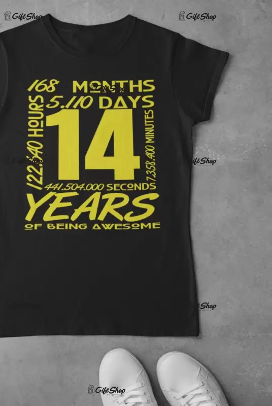 14 years, tricou cu mesaj