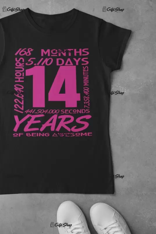 14 years, tricou cu mesaj