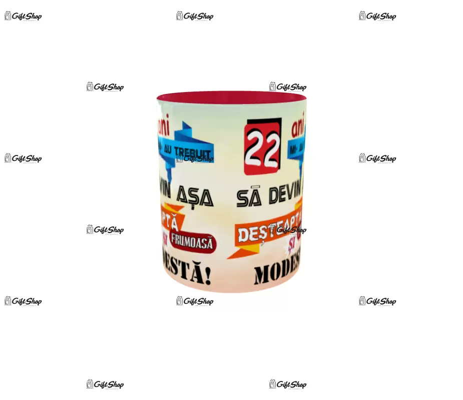 22 ani mi-au trebuit sa devin asa desteapta, cana ceramica, 330ml