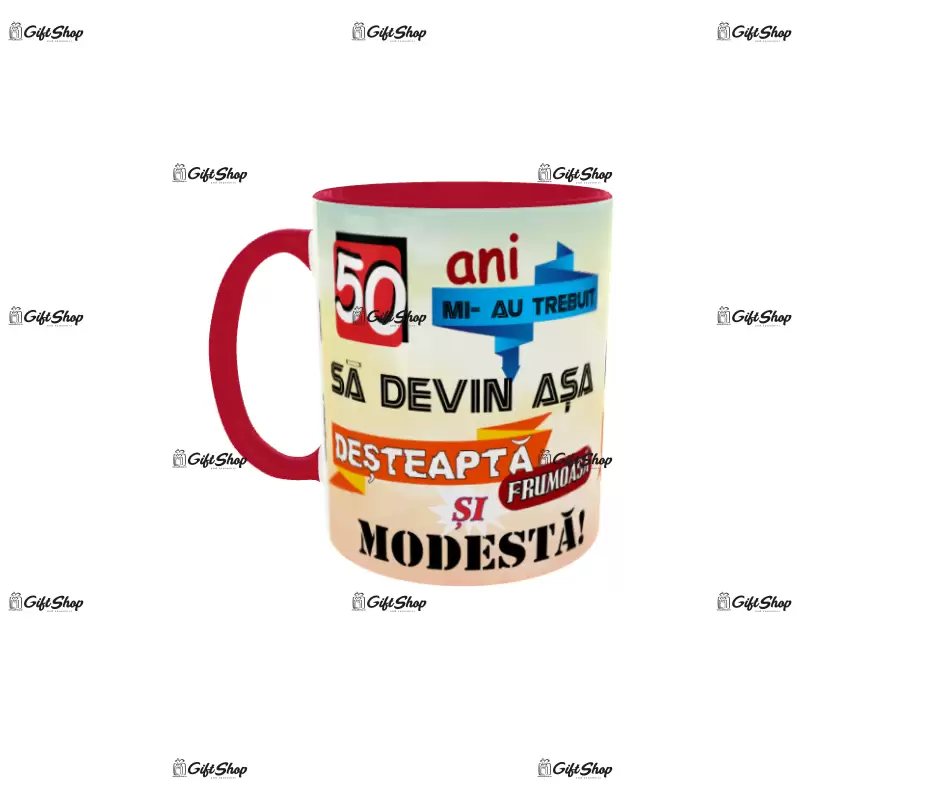 50 ani mi-au trebuit sa devin asa desteapta, cana ceramica, 330ml