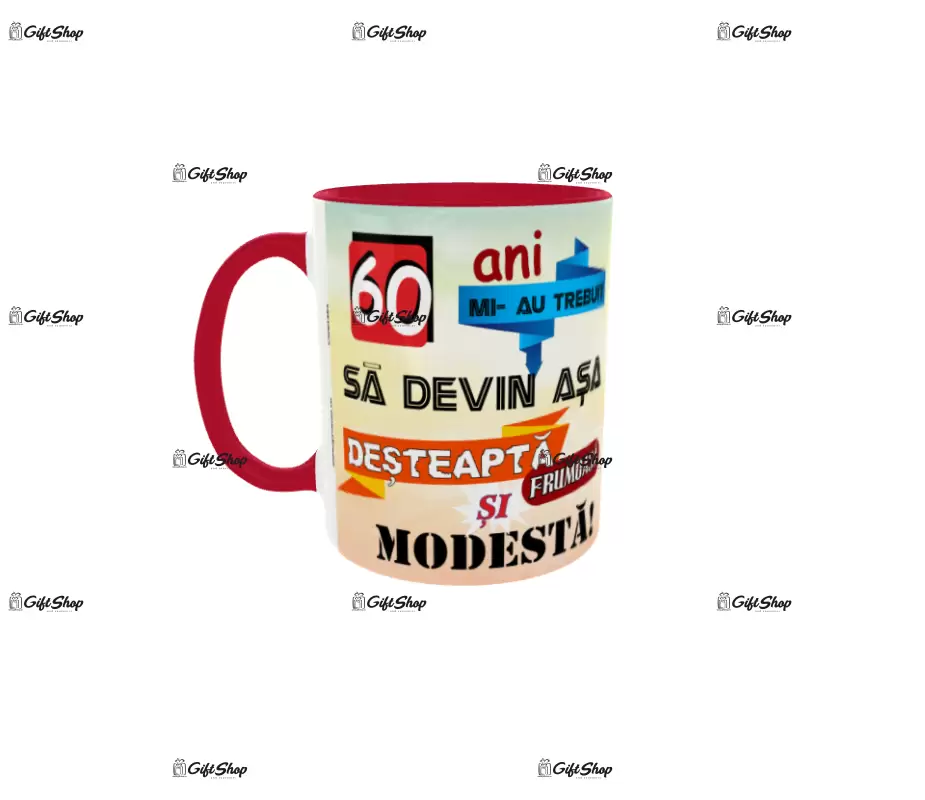 60 ani mi-au trebuit sa devin asa desteapta, cana ceramica, 330ml