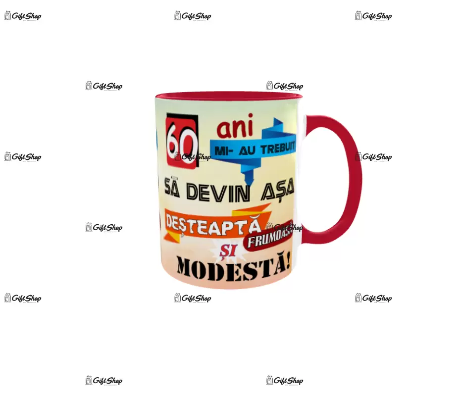 60 ani mi-au trebuit sa devin asa desteapta, cana ceramica, 330ml