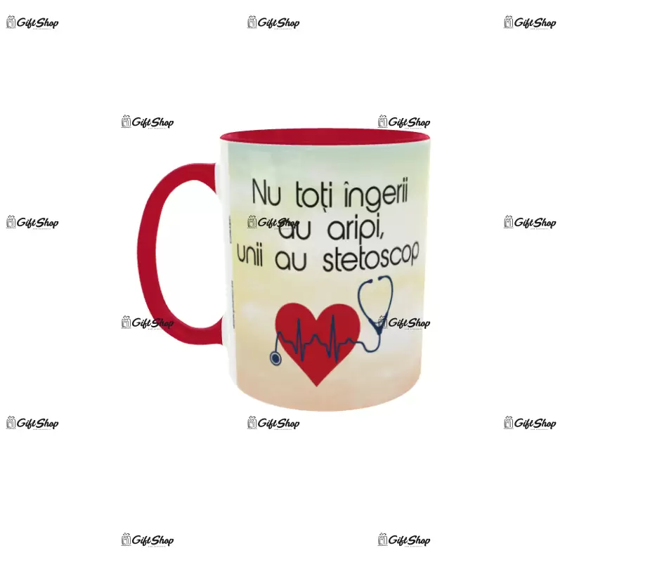 Nu toti ingerii au aripi unii au stetoscop, model 1, cana ceramica, 330ml