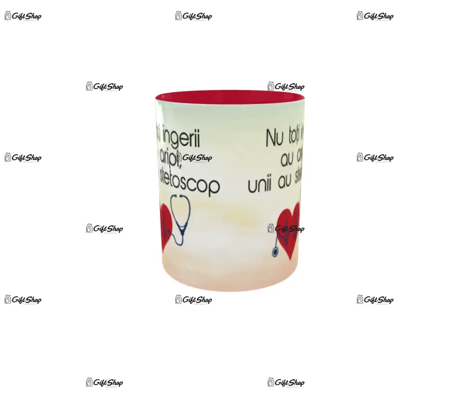 Nu toti ingerii au aripi unii au stetoscop, model 1, cana ceramica, 330ml