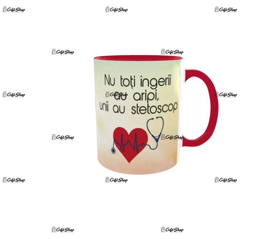 Nu toti ingerii au aripi unii au stetoscop, model 1, cana ceramica, 330ml