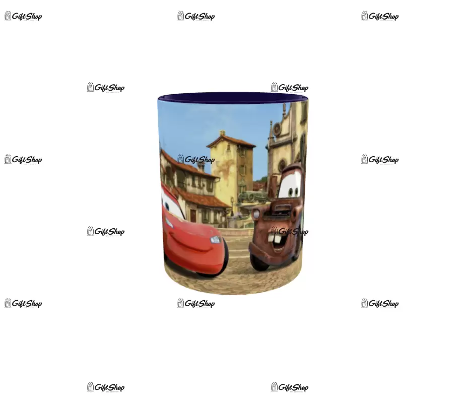 Fulger mc queen si bucsa, model 1, cana ceramica, 330ml