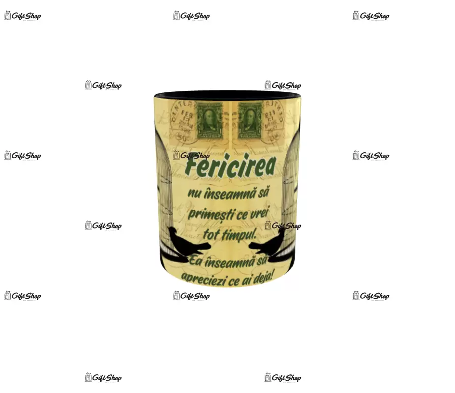 Fericirea nu inseamna sa primesti ce vrei tot timpul, cana din ceramica, 330ml