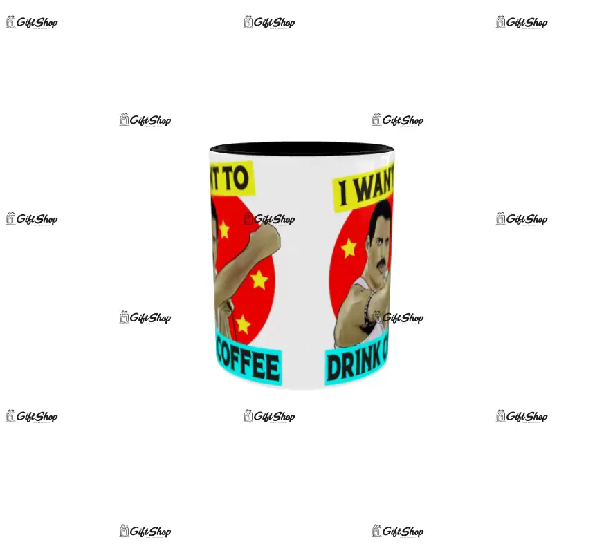 I want to drink coffee, cana din ceramica, 330ml