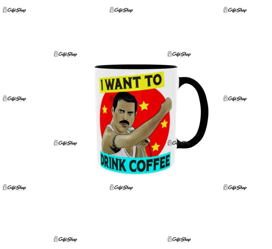 I want to drink coffee, cana din ceramica, 330ml