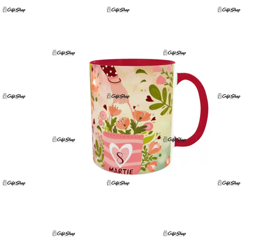 8 martie, cana din ceramica, 330ml, model 4
