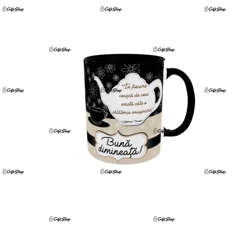 In fiecare ceasca de ceai exista o calatorie imaginara, cana ceramica, 330ml