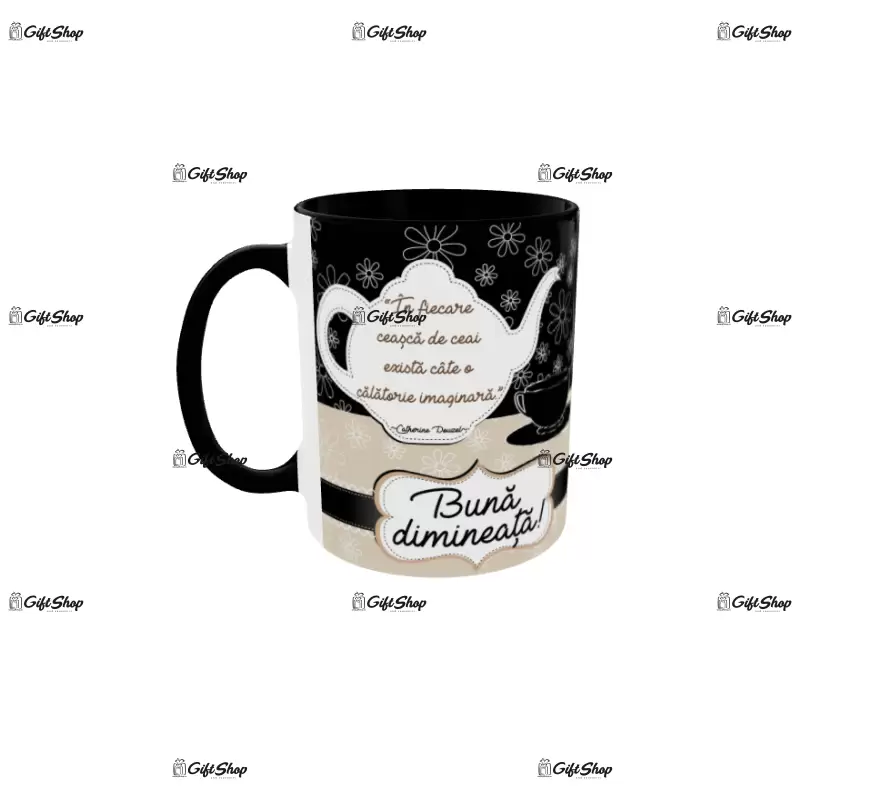 In fiecare ceasca de ceai exista o calatorie imaginara, cana ceramica, 330ml