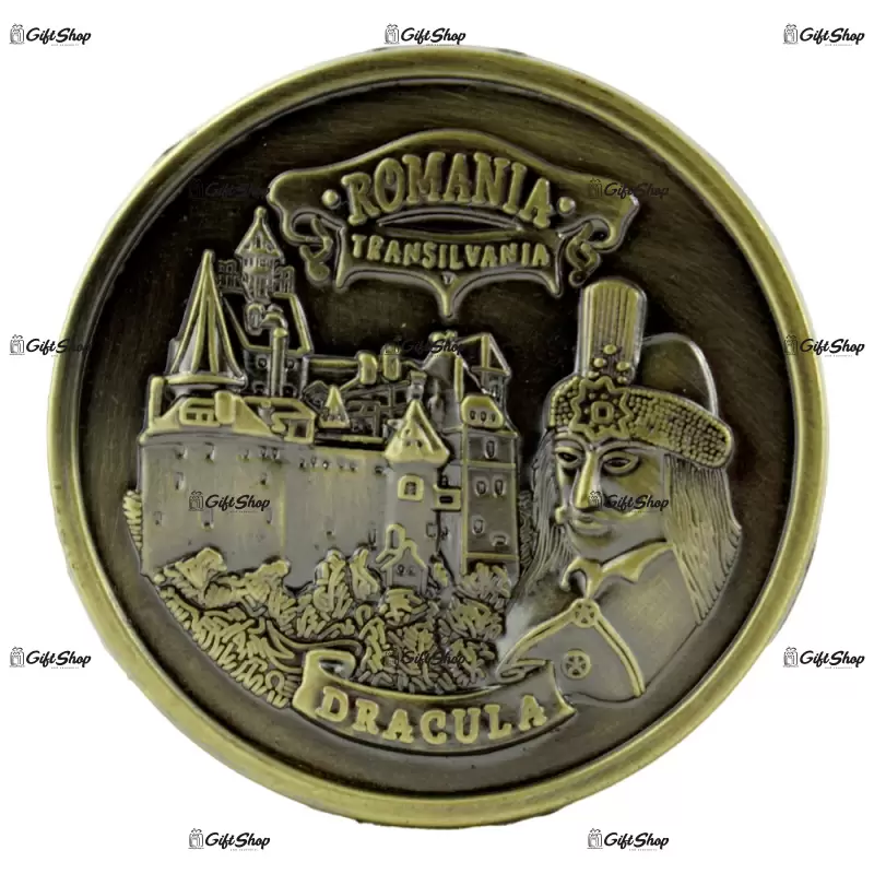 Magnet de frigider realizat din alama – castelu bran & vlad tepes