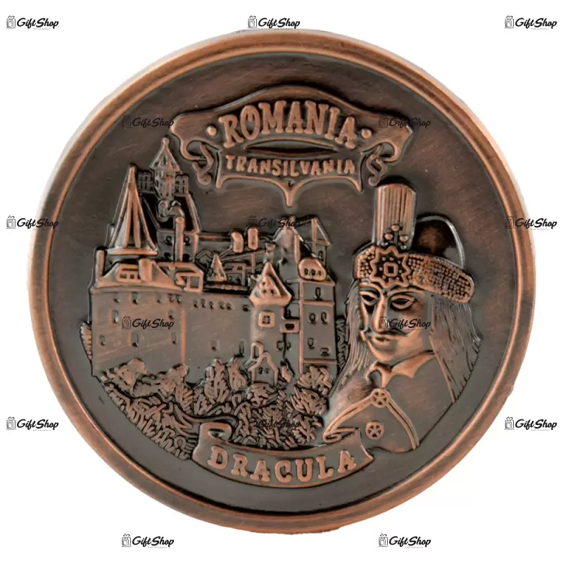 Magnet de frigider realizat din alama – castelu bran & vlad tepes