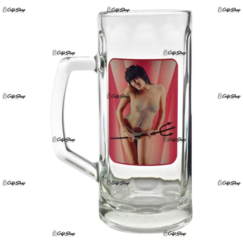 Halba de bere strip club cu imagine de femeie termica in cutie decorativa d