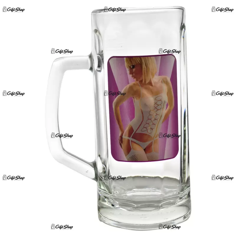 Halba de bere strip club cu imagine de femeie termica in cutie decorativa b