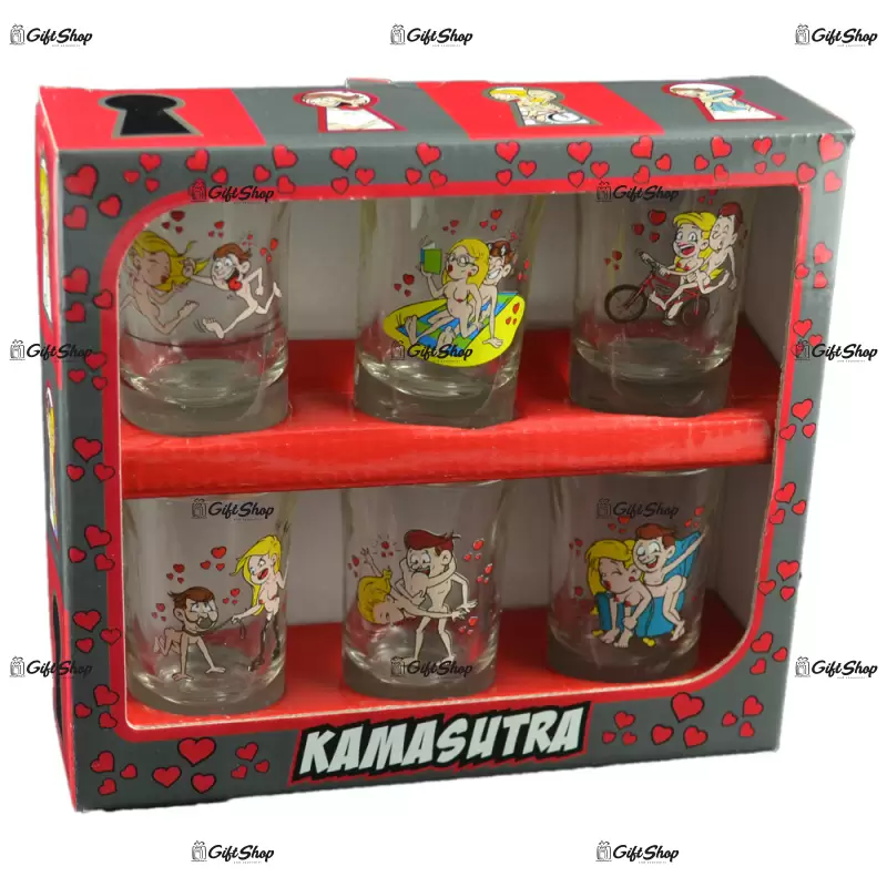 Kamasutra, set 6 pahare pentru shot-uri in cutie decorativa
