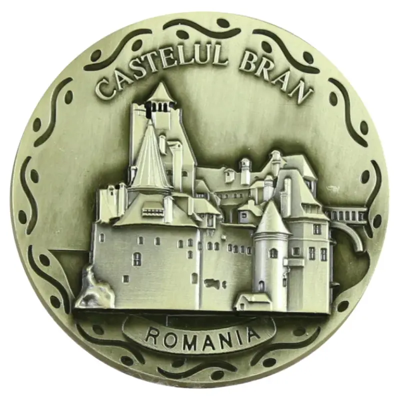 Magnet de frigider din metal, castelul bran, 6 cm