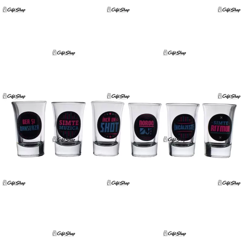 Disco, set 6 pahare pentru shot-uri in cutie decorativa
