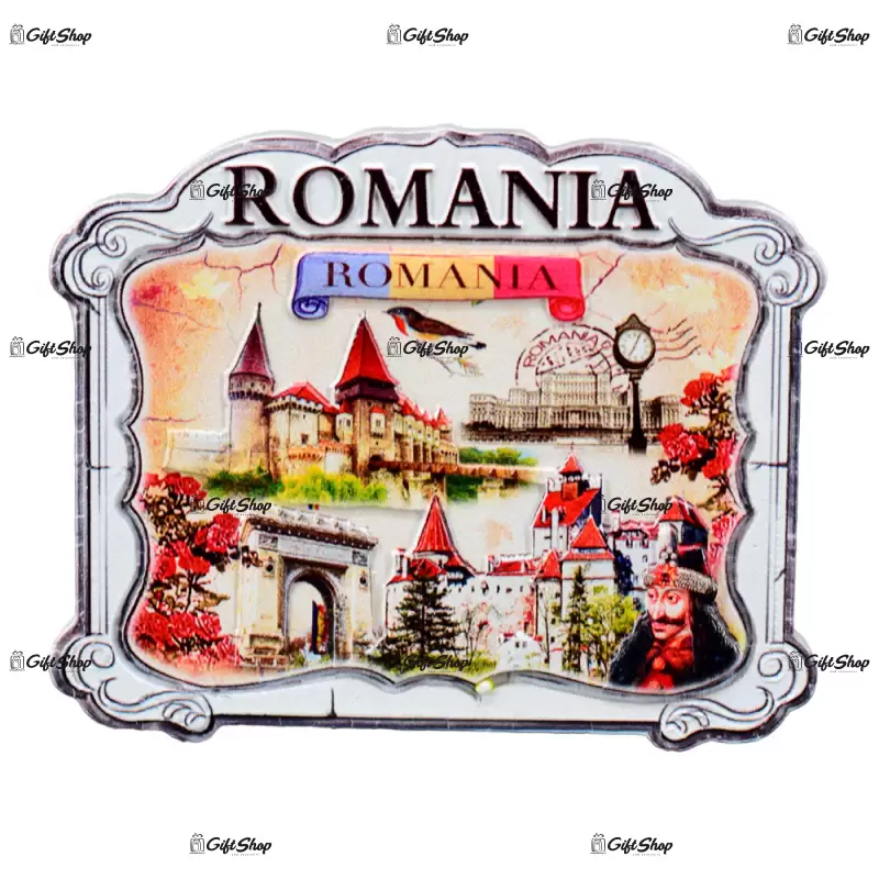 Monumente istorice & vlad tepes, magnet de frigider realizat din rasina