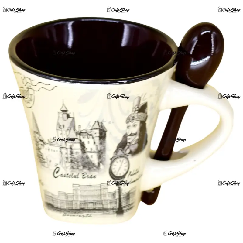 Cana cu lingurita realizate din ceramica – design romania e