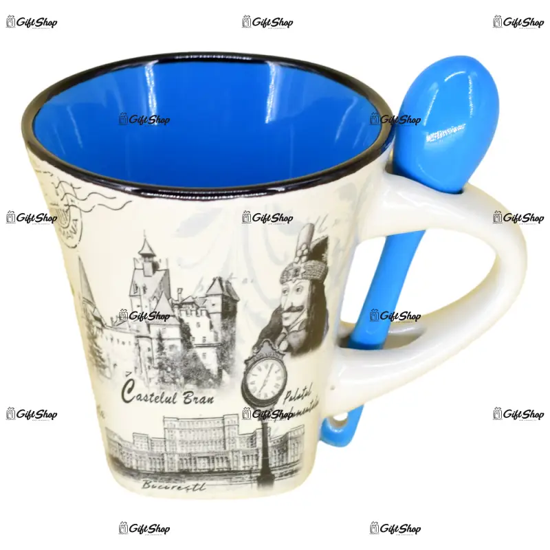 Cana cu lingurita realizate din ceramica – design romania e