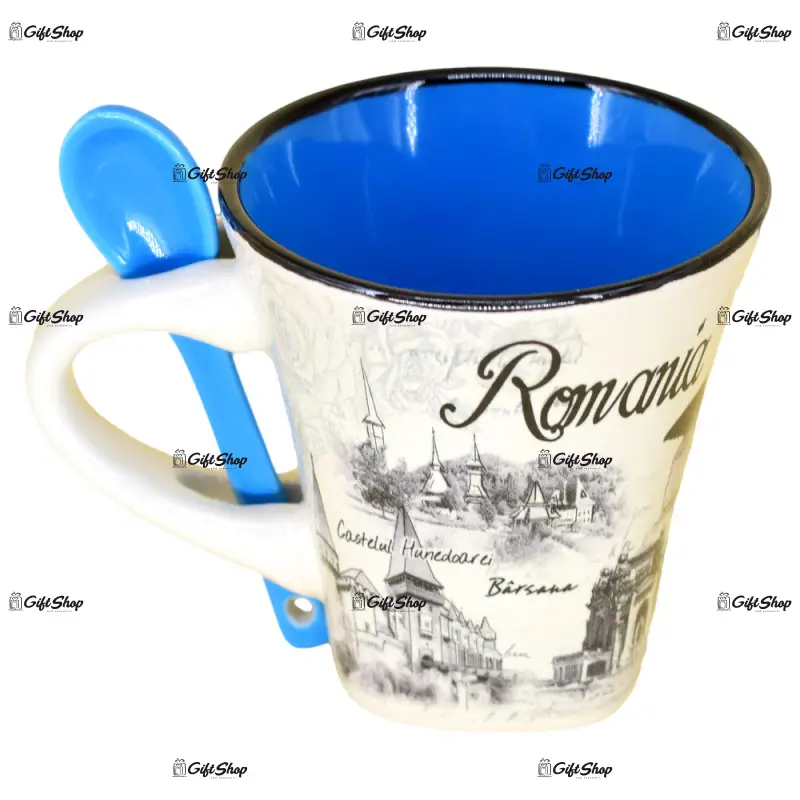 Cana cu lingurita realizate din ceramica – design romania e