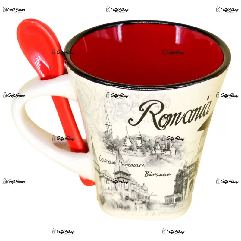 Cana cu lingurita realizate din ceramica – design romania e