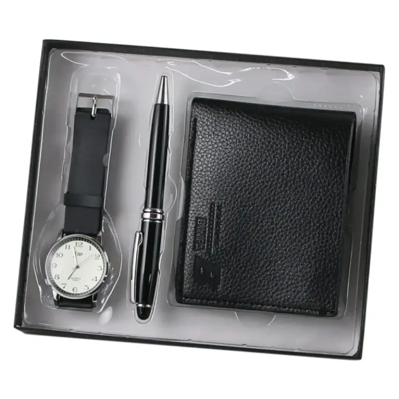 Set cadou, portofel, ceas, pix barbati