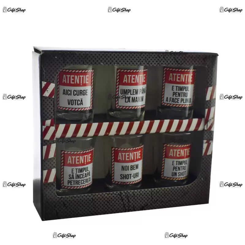 Attention, set 6 pahare realizate din sticla