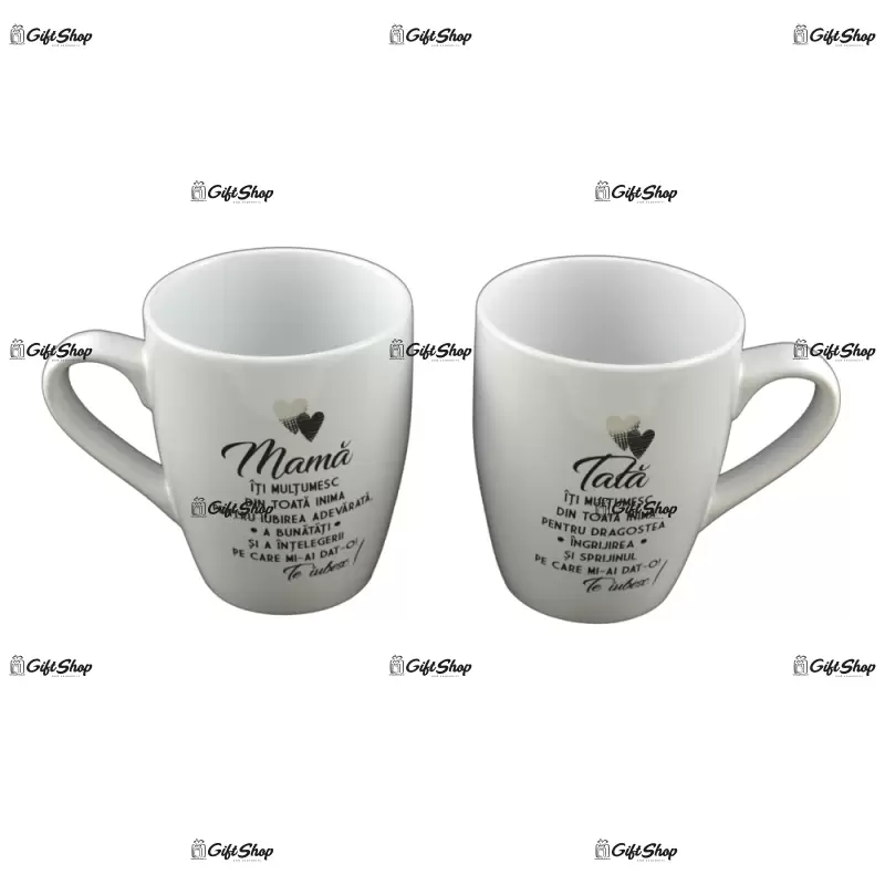 Pentru mama & tata, set 2 cani cu mesaje