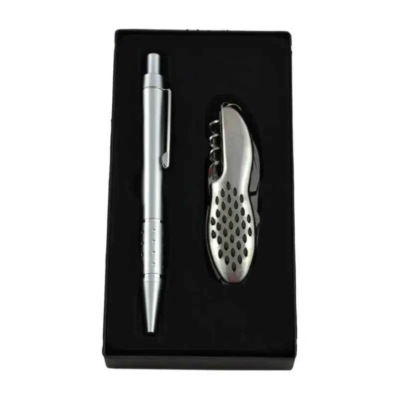 Set cadou barbati, pix si briceag multifunctional