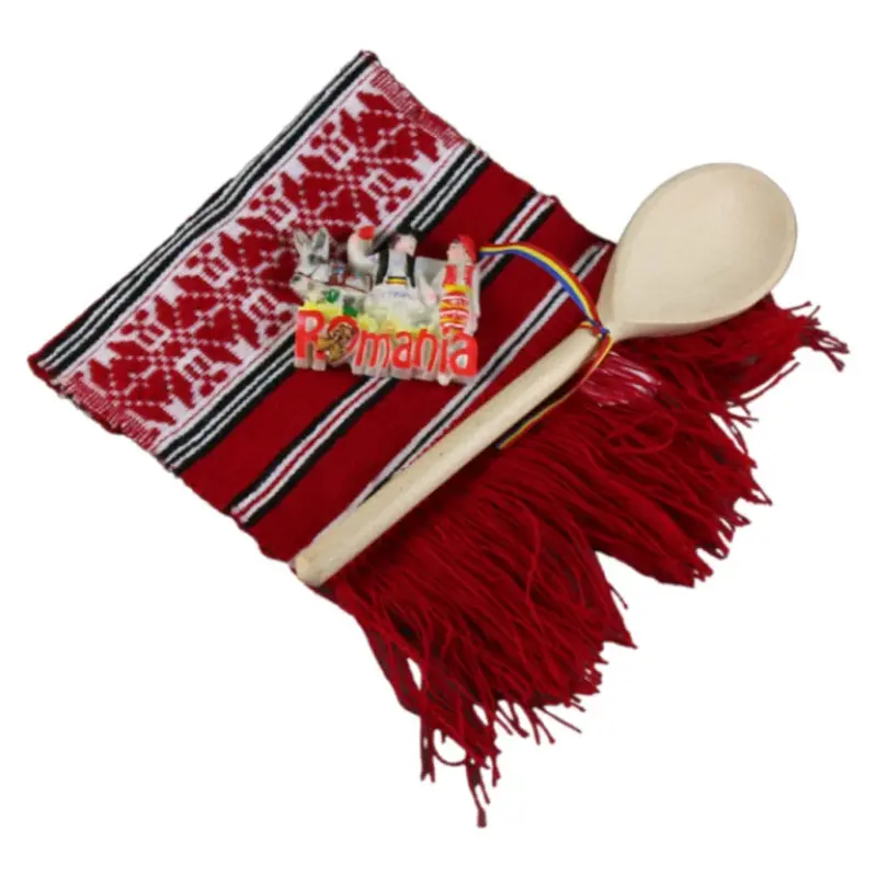 Prosop, magnet si ligura din lemn, set cadou suvenir