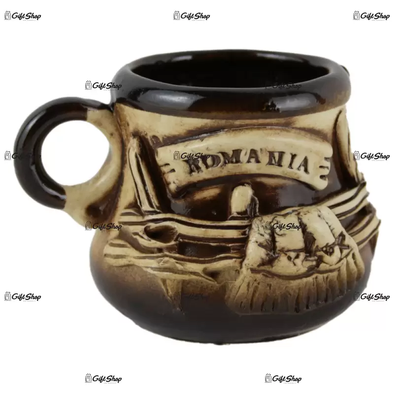 Romania, ceasca  din ceramica traditionala pentru cafea din ceramica