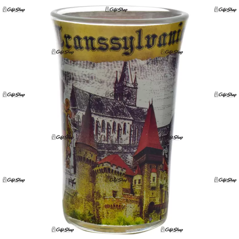 Pahar tip shot realizat din sticla – design transilvania