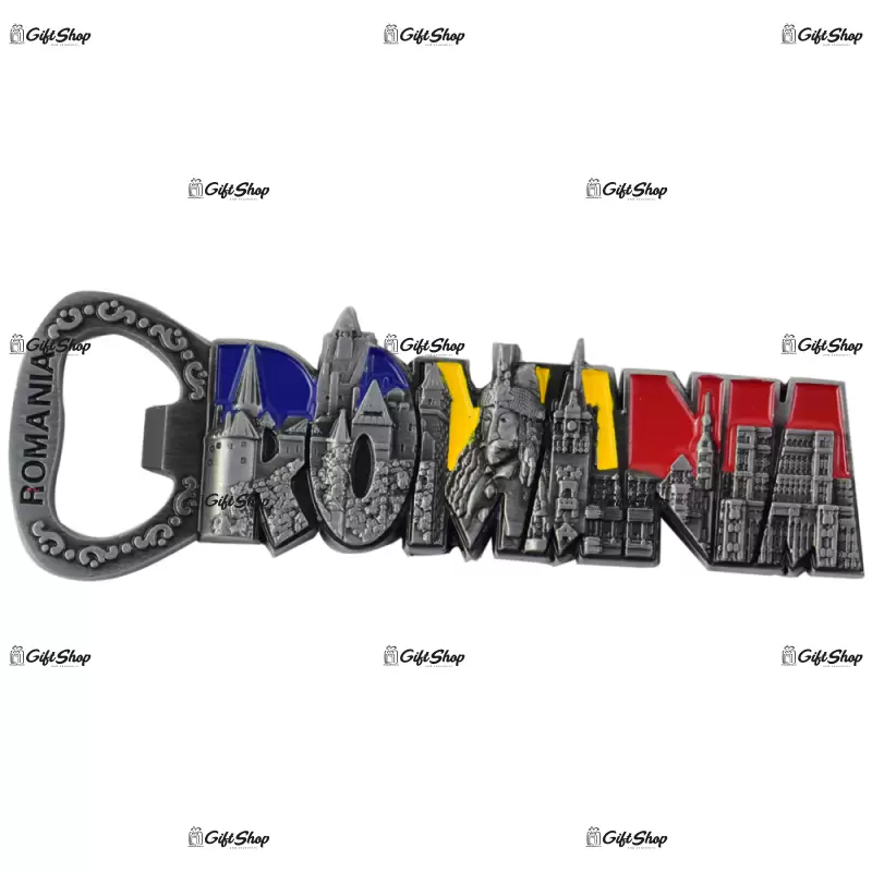 Magnet pentru frigider realizat din metal cu desfacator de sticle – design romania b