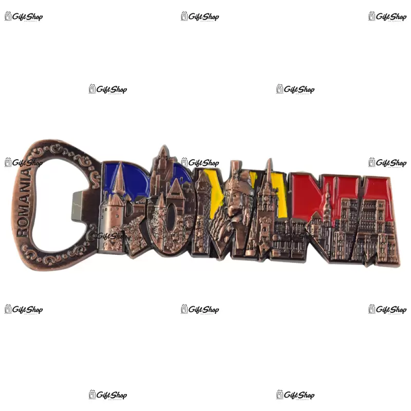Magnet pentru frigider realizat din metal cu desfacator de sticle – design romania b