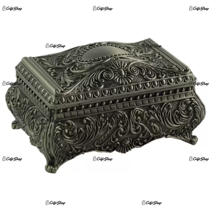 Cutie metalica pentru bijuterii – design antici b