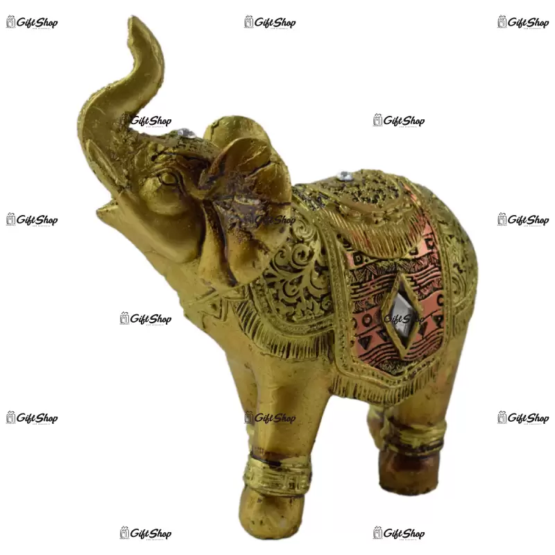 Figurina elefant din rasina aurie 10 cm