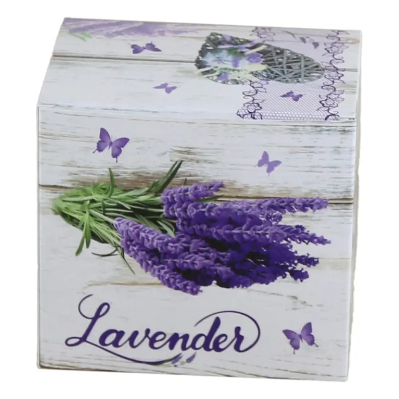 Cutie cadou cana, model lavanda, 11x9x11 cm