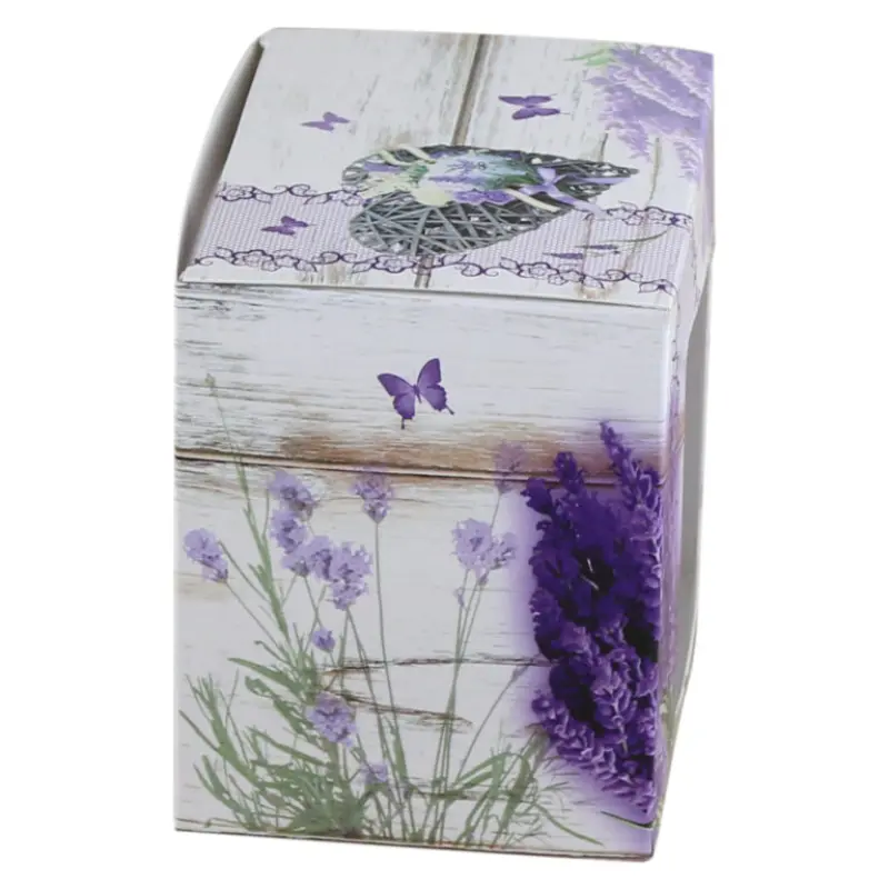 Cutie cadou cana, model lavanda, 11x9x11 cm