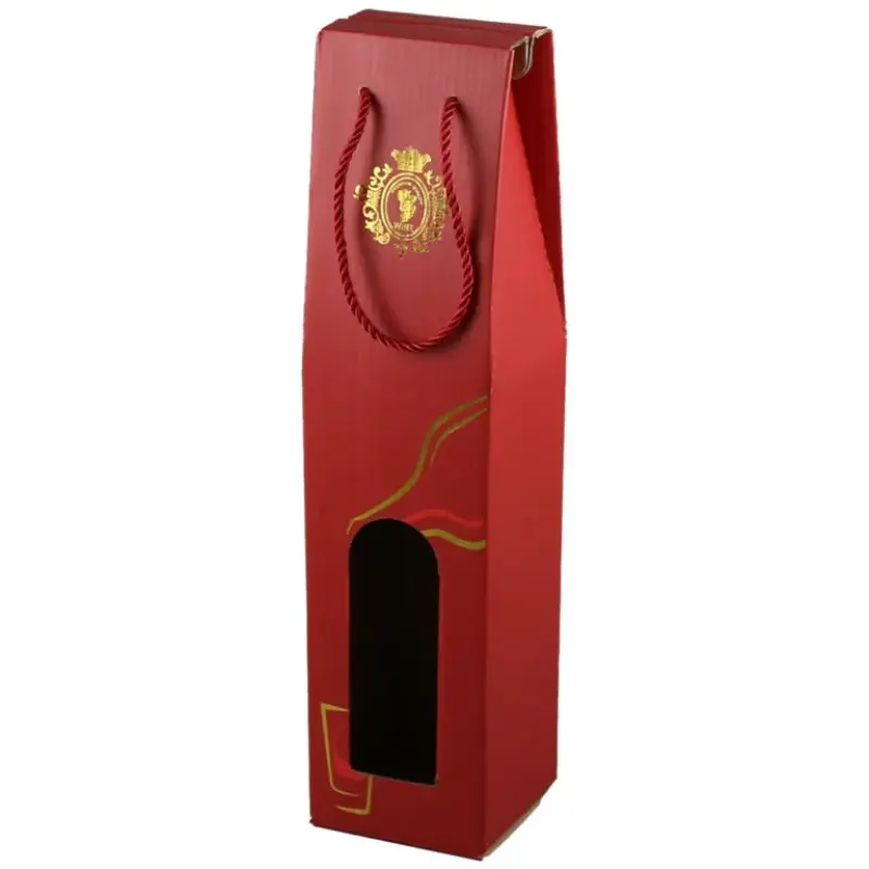 Cutie cadou bauturi, bordo cu auriu, 9×38 cm