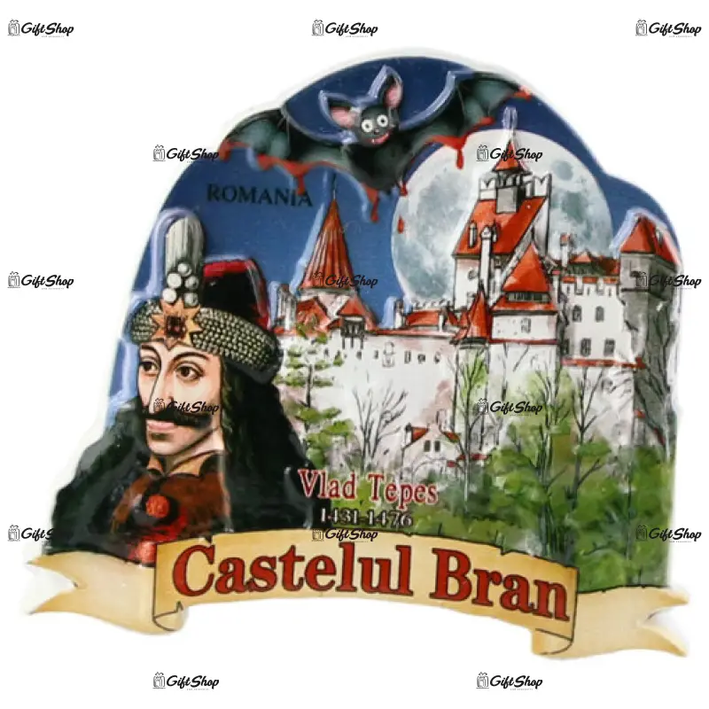 Magnet frigider din rasina, castelul bran,  vlad tepes