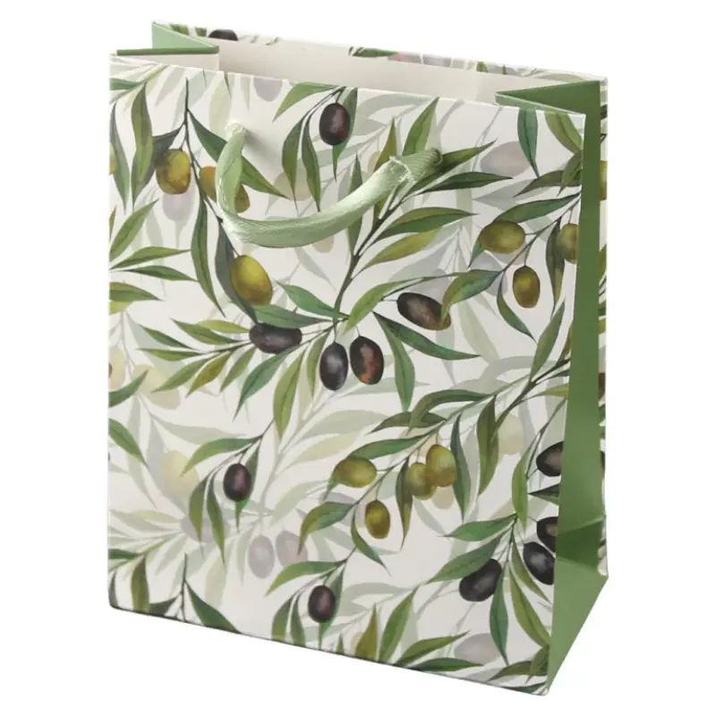 Punga cadou din hartie 11x14 cm, olives