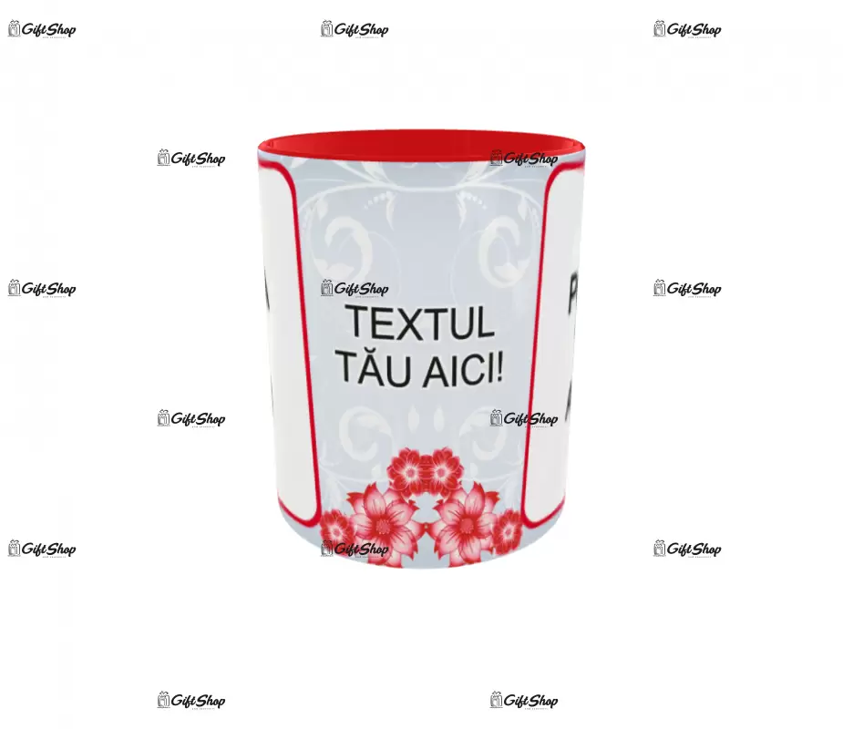 Cana, personalizata cu  2 poze si 1 text, 330ml, model 3102