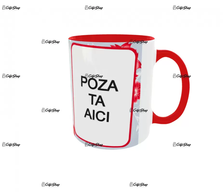 Cana, personalizata cu  2 poze si 1 text, 330ml, model 3102